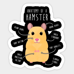 Golden Syrian Hamster Anatomy Sticker